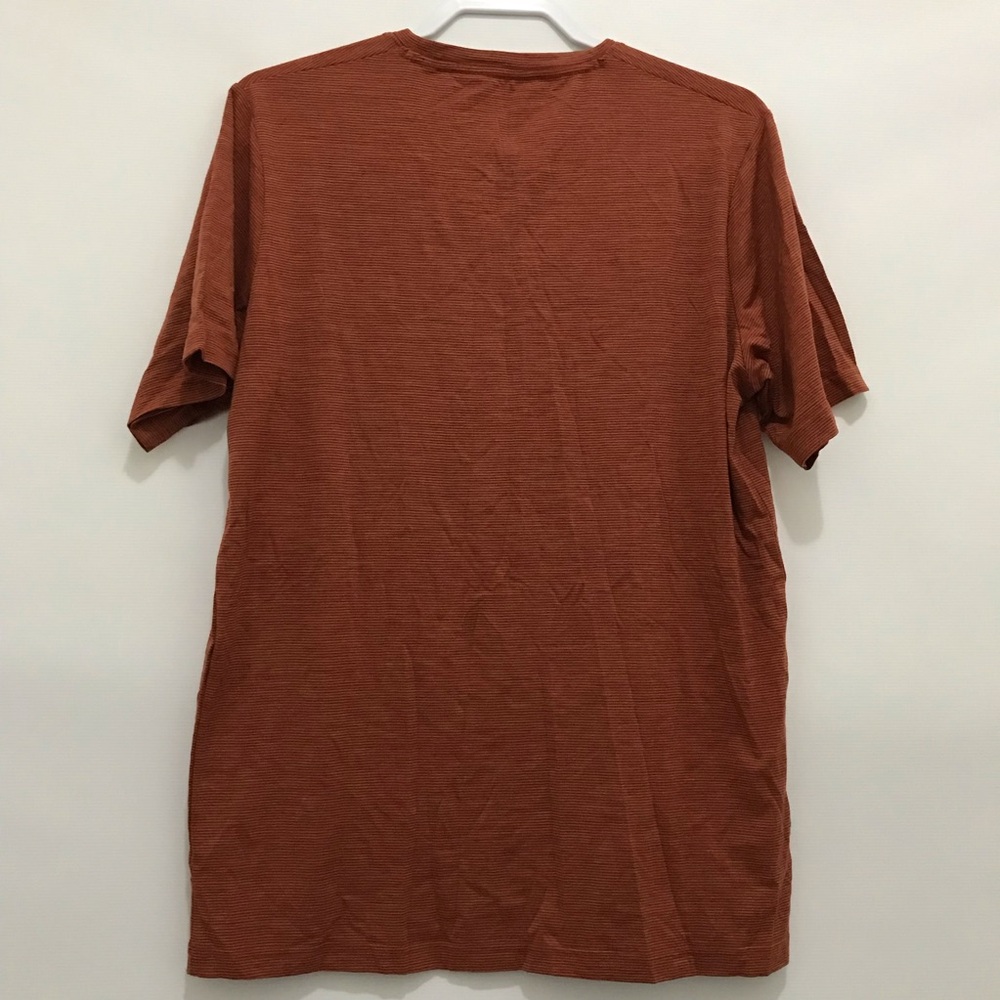 WoolX Men's Crew Neck T-Shirt in Rust Brown Size L - Picture 3 of 5